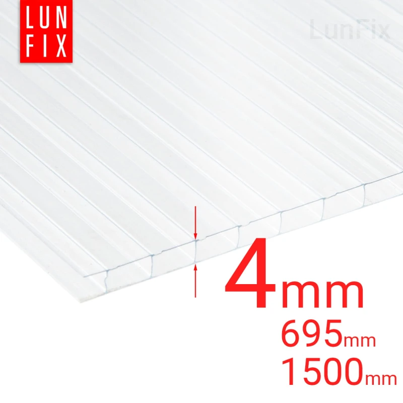 Poliwęglan komorowy 4mm płyta bezbarwna 69,5x150cm