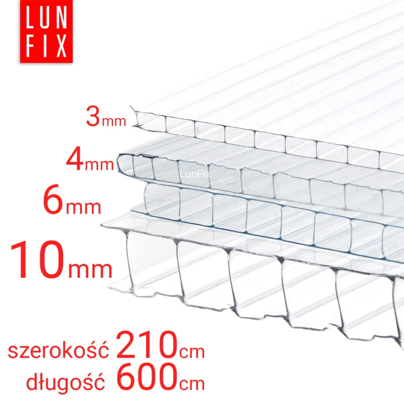 Poliwęglan komorowy 4mm bezbarwny 2,1x6m w rolce