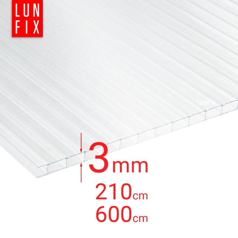 Poliwęglan komorowy 3mm płyta bezbarwna 2,1x6m