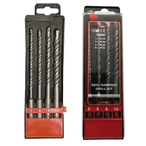 Coffret de forets béton 4 pièces 5-6-8-10 mm SDS - LUN FIX