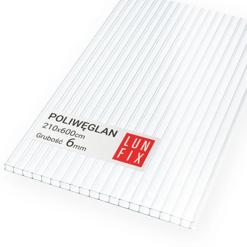Poliwęglan komorowy 6mm płyta bezbarwna 2,1x6m