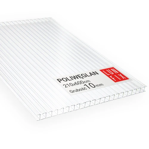 Polycarbonate alvéolaire 10 mm transparent 2,1x6 m - LUN FIX