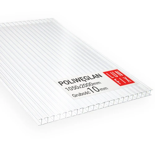 Polycarbonate alvéolaire 10 mm plaque transparente 105x200 cm - LUN FIX