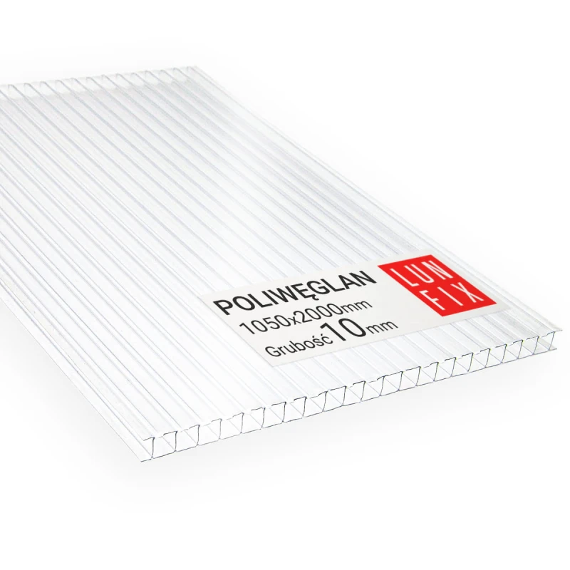 Poliwęglan komorowy 10mm płyta bezbarwna 105x200cm