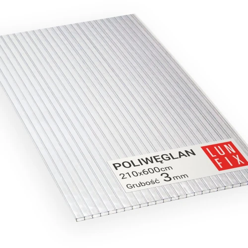 Polycarbonate alvéolaire 3 mm plaque transparente 2,1x6 m - LUN FIX