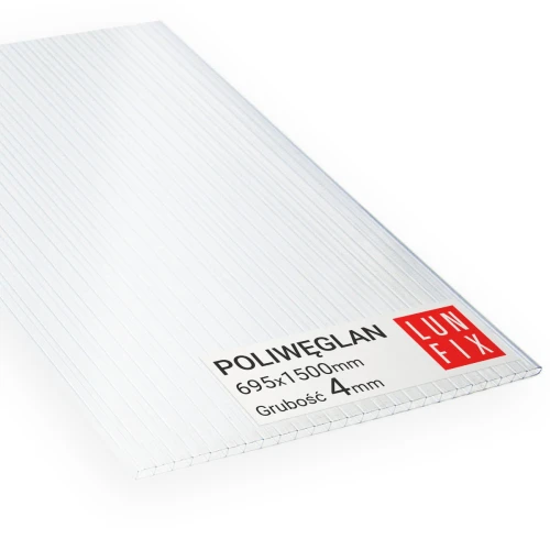 Polycarbonate alvéolaire 4 mm plaque transparente 69,5x150 cm - LUN FIX