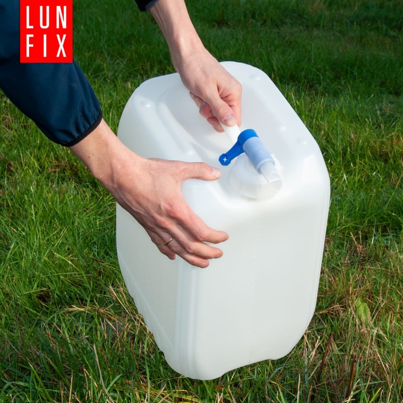 Kanister z kranem 20l zbiornik na wodę pojemnik baniak HDPE + nakrętka