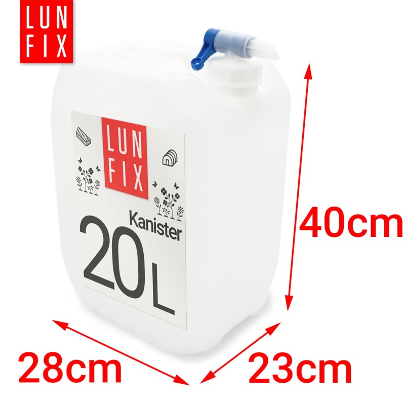 Kanister z kranem 20l zbiornik na wodę pojemnik baniak HDPE + nakrętka