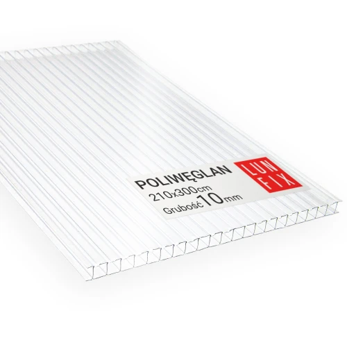 Polycarbonate alvéolaire 10 mm transparent 2,1x3 m - LUN FIX