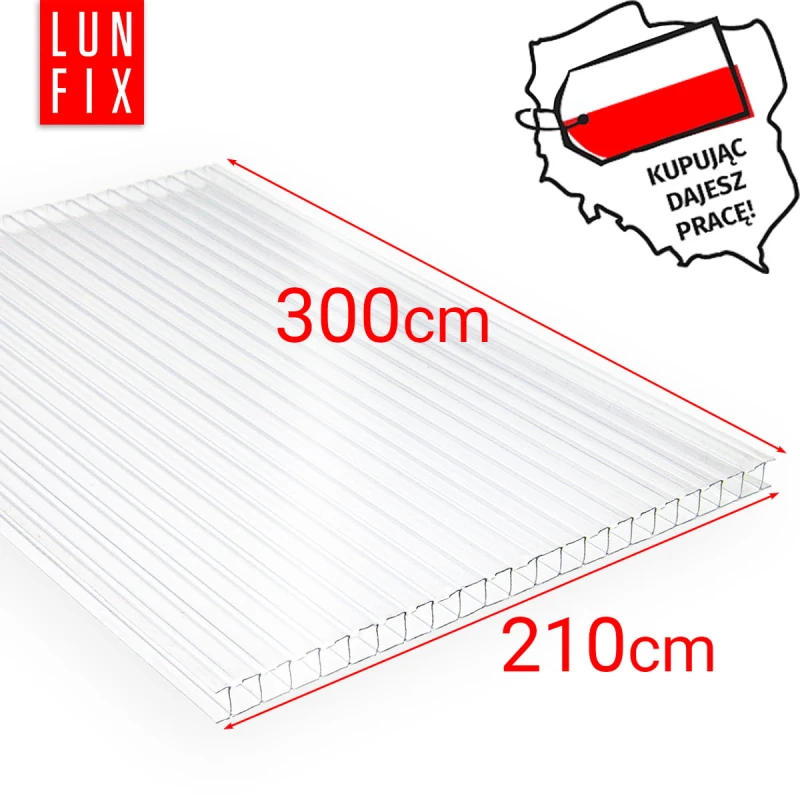 Poliwęglan komorowy 10mm bezbarwny 2,1x3m