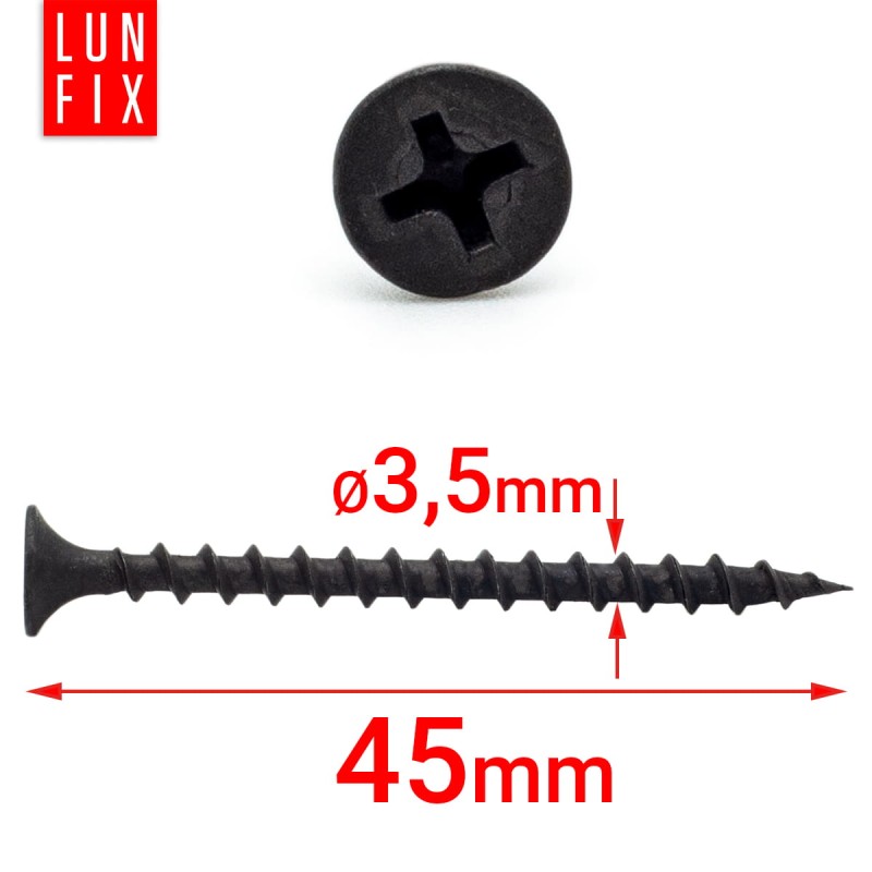 Wkręty do płyt gipsowych g-k 3,5x45 do drewna KGD 1kg