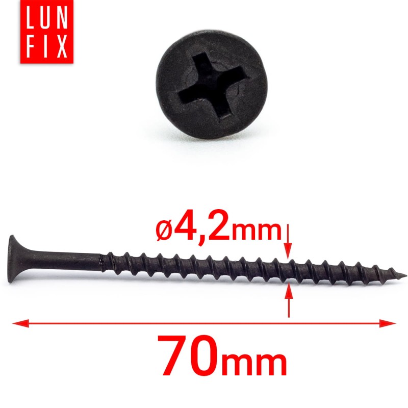 Wkręty do płyt gipsowych g-k 4,2x70 do drewna KGD 1kg