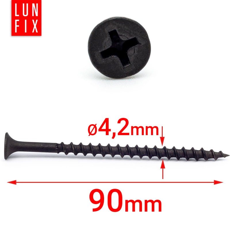 Wkręty do płyt gipsowych g-k 4,2x90 do drewna KGD 1kg