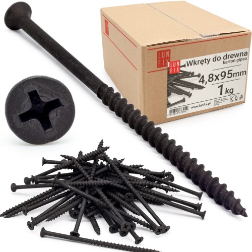 Vis pour plaques de plâtre sur bois 4,8x100 KGD 1 kg - LUN FIX