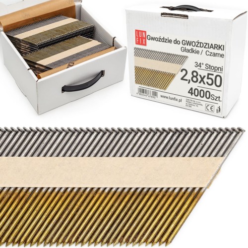 Clous en bande pour cloueur 2,8x50 50 mm galvanisés noir - LUN FIX
