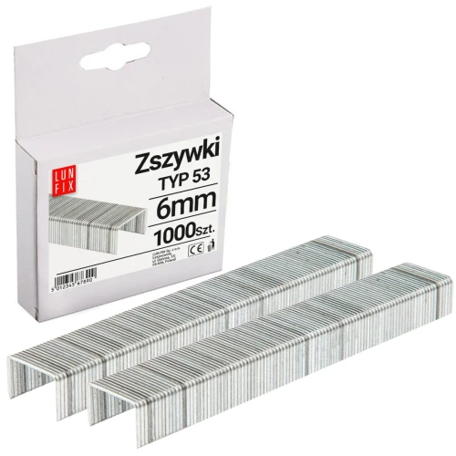 Agrafes pour agrafeuse 6 mm pour agrafeuse type 53 1000 pièces - LUN FIX