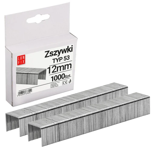 Agrafes pour agrafeuse 12 mm pour agrafeuse type 53 1000 pièces - LUN FIX