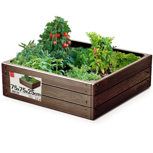 Bac potager de jardin surélevé 75x75x25 cm rustykalna cegla - LUN FIX