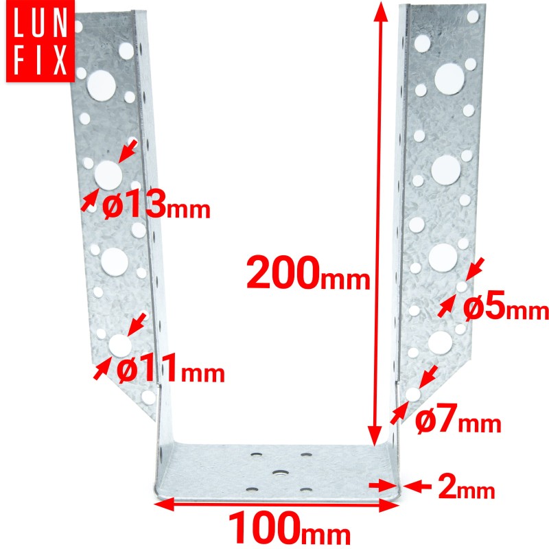 Wieszak belki 100x200 mm wspornik łącznik WB100