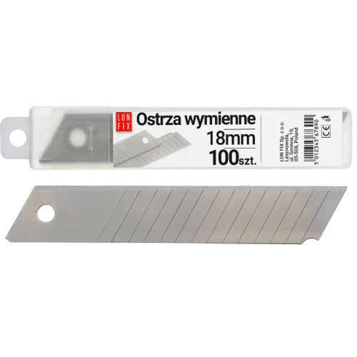 Lames de rechange pour Cutter 18 mm inserts 10x10 pièces - LUN FIX