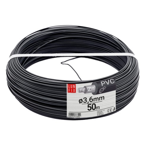 Fil de tension pour grillage 3,6 mm 50 m plastifié PVC - LUN FIX