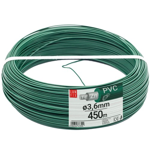Fil de tension pour grillage 3,6 mm plastifié PVC vert 20 kg - LUN FIX