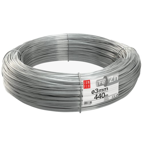 Fil de tension pour grillage 3 mm galvanisé argent 25 kg - LUN FIX