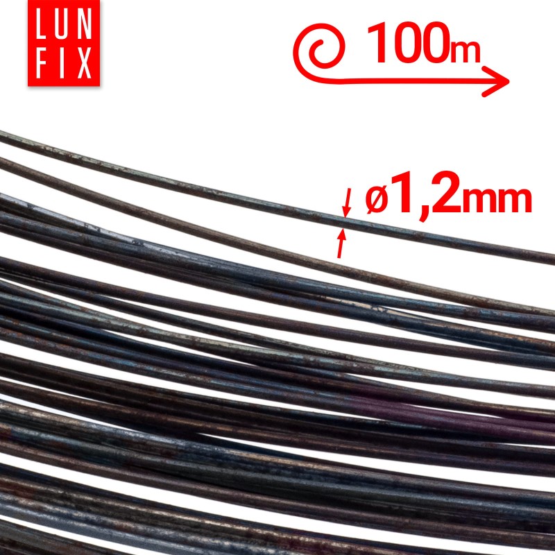 Drut wiązałkowy czarny żarzony (miękki) 1.2mm 100mb