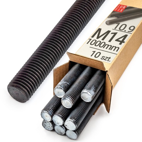 Tige filetée M14 1000 mm galvanisée noir 10 pièces - LUN FIX