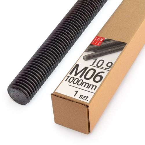 Tige filetée M6 1000 mm galvanisée noir 1 pièce - LUN FIX