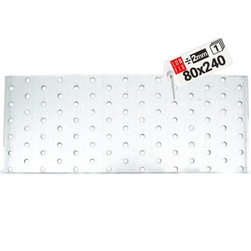 Plaque d’assemblage perforée 240x80x2 PP18 galvanisée - LUN FIX