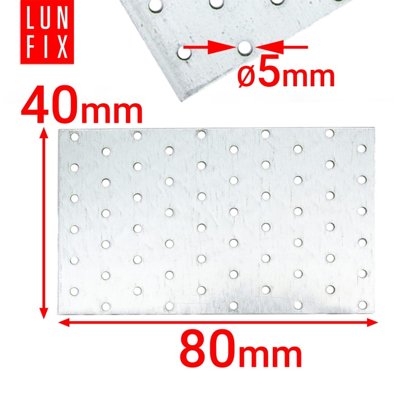 Płytka perforowana 80x40x2 PP1 łącznik ciesielski płaski 1szt.