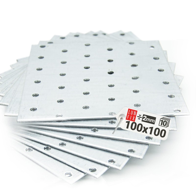 Płytka perforowana 100x100x2 PP35 łącznik ciesielski płaski 10szt.