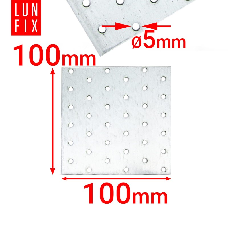 Płytka perforowana 100x100x2 PP35 łącznik ciesielski płaski 10szt.