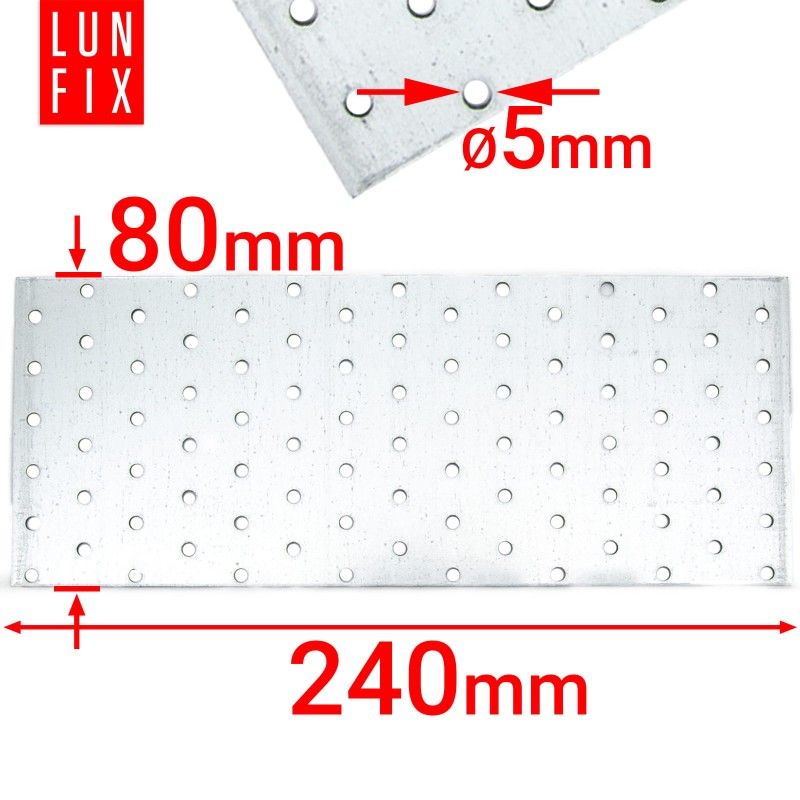 Płytka perforowana 80x240 łącznik płaski PP17 10szt.