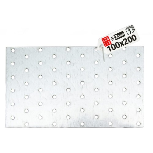 Plaque d’assemblage perforée 200x100x2 PP23 galvanisée - LUN FIX