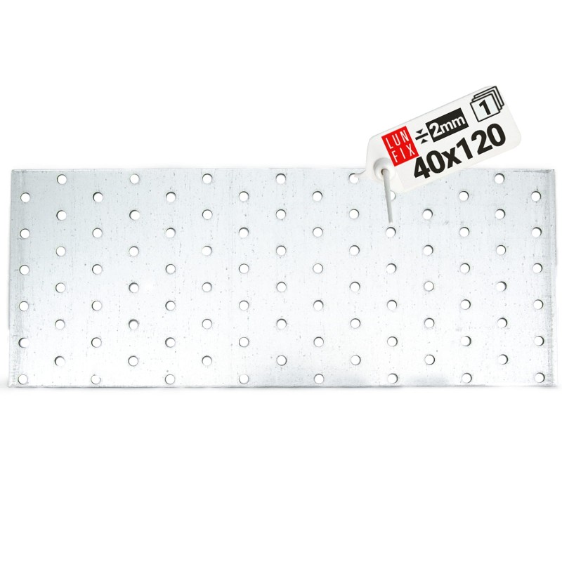 Płytka perforowana 120x40x2 PP3 łącznik ciesielski płaski 1szt.