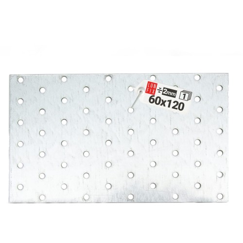 Plaque d’assemblage perforée 120x60x2 PP6 galvanisée 1 pièce - LUN FIX