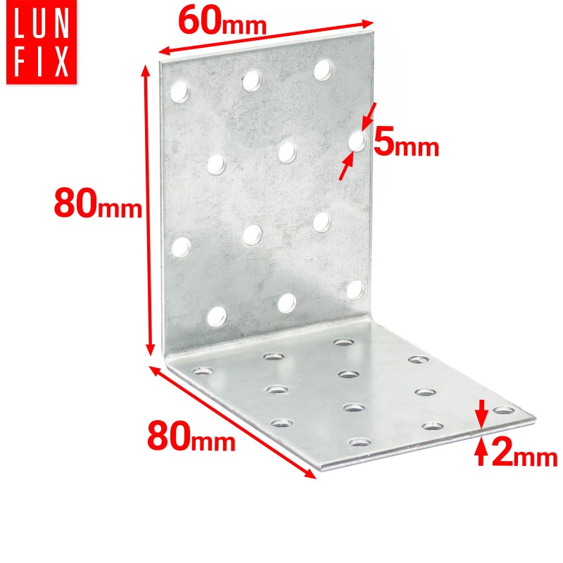 Kątownik montażowy 80x80x60 KM12 2mm