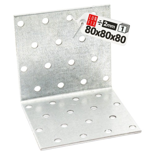 Équerre de fixation 80x80x80 2 mm KM13 galvanisée - LUN FIX