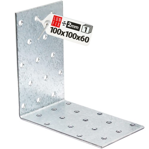 Équerre de fixation 100x100x60 2 mm KM15 galvanisée - LUN FIX