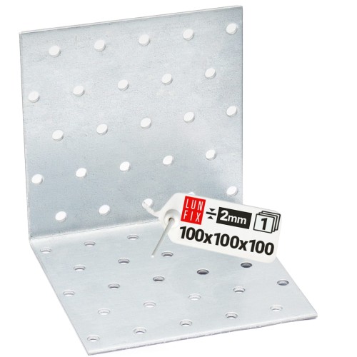 Équerre de fixation 100x100x100x2 KM17 galvanisée - LUN FIX