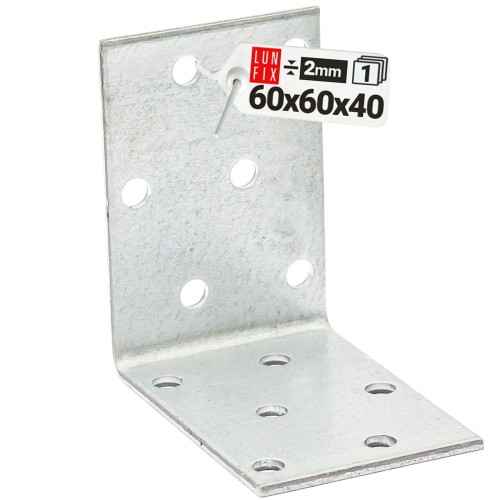Équerre de fixation 60x60x40x2 KM7 galvanisée 1 pièce - LUN FIX