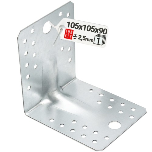 Équerre de charpente renforcée 105x105x90x2,5 KP2 1 pièce - LUN FIX
