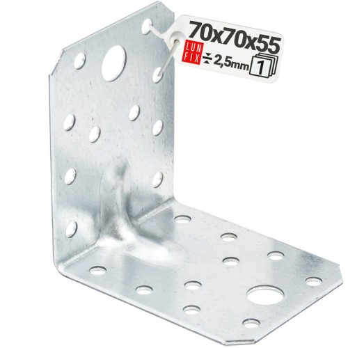 Équerre de charpente renforcée 70x70x55x2,5 KP4 1 pièce - LUN FIX