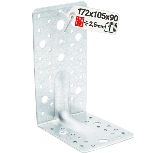 Équerre de charpente renforcée 172x105x90x2,5 KP6 1 pièce - LUN FIX