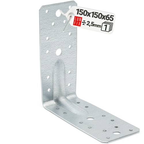 Équerre de charpente renforcée 150x150x65x2,5 KP9 1 pièce - LUN FIX
