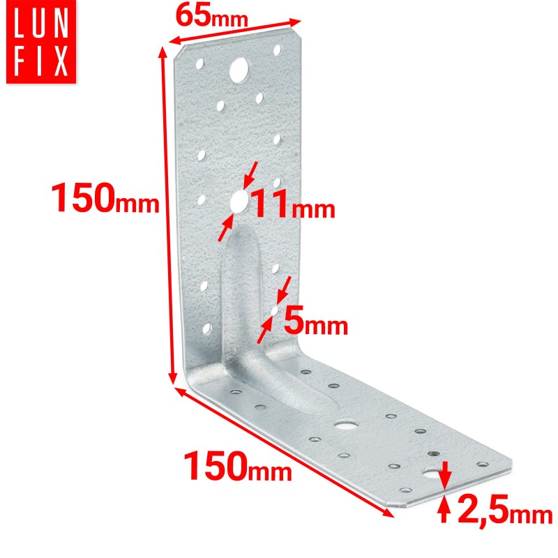 Kątownik z przetłoczeniem KP9 150x150x65x2,5 1szt.