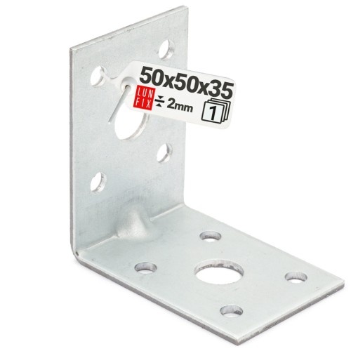 Équerre de charpente renforcée 50x50x35x2 KPL12 1 pièce - LUN FIX