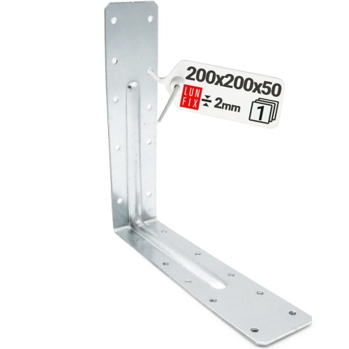 Équerre de charpente renforcée 200x200x50x2 KPL7 1 pièce - LUN FIX